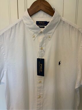 Polo by Ralph Lauren White Classic Linen Button-Down Oxford Shirt